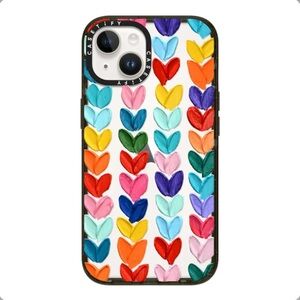 CASETIFY clear polka daub hearts phone case iphone 14 pro